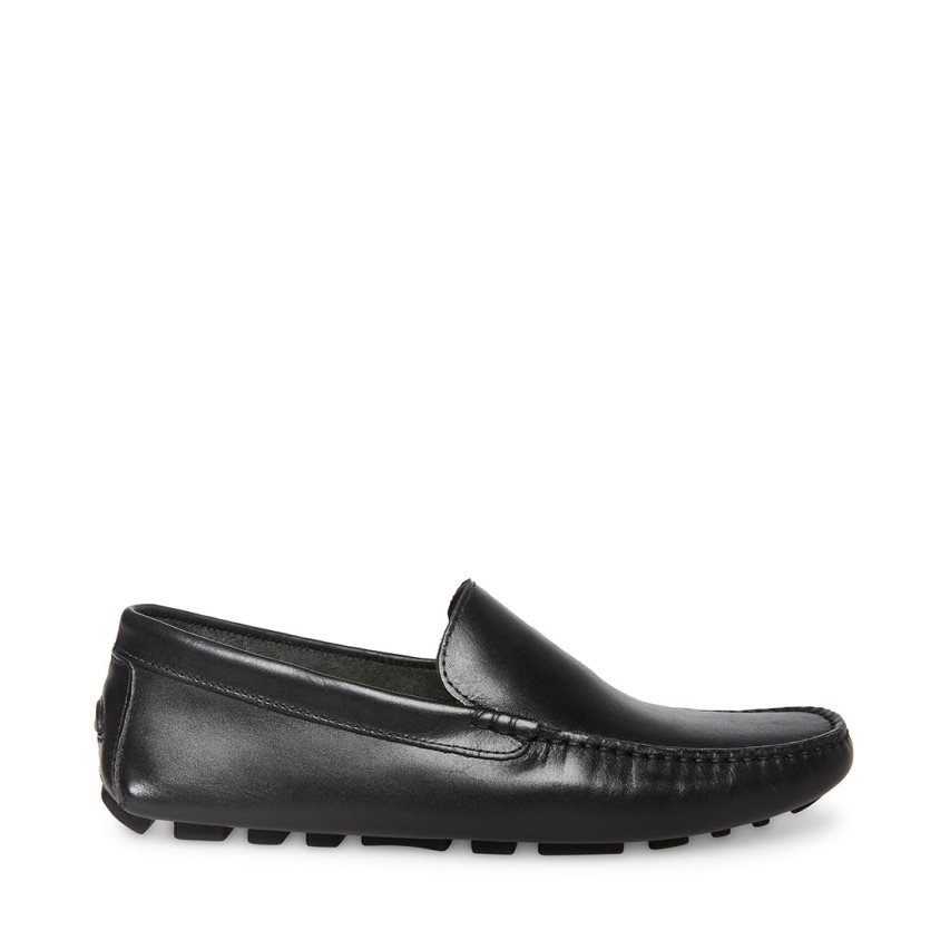 Black Steve Madden Bergamo Leather Men\'s Loafers | PH 5840C16O